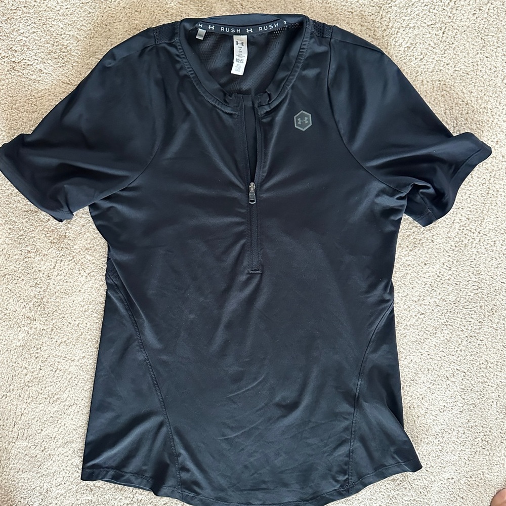 Under Armour Black Fitted Polo Jersey